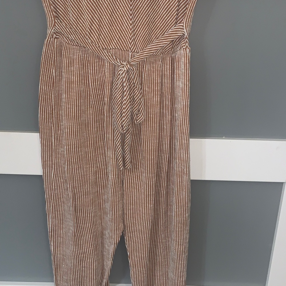 Acemi Beige Striped Jumpsuit - Picture 3 of 5